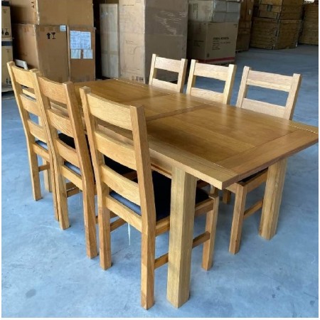 Forrester : Bàn Ăn Gỗ Sồi Kéo Giản 1m5 ⇔ 1m85 ⇔ 2m2